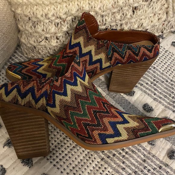 Cato Multicolor Zigzag Mules - Picture 3 of 3